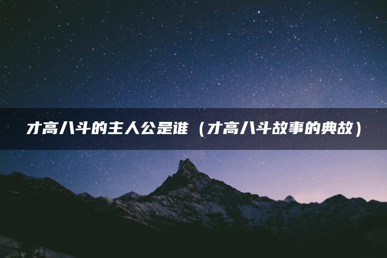 才高八斗的主人公是谁（才高八斗故事的典故）