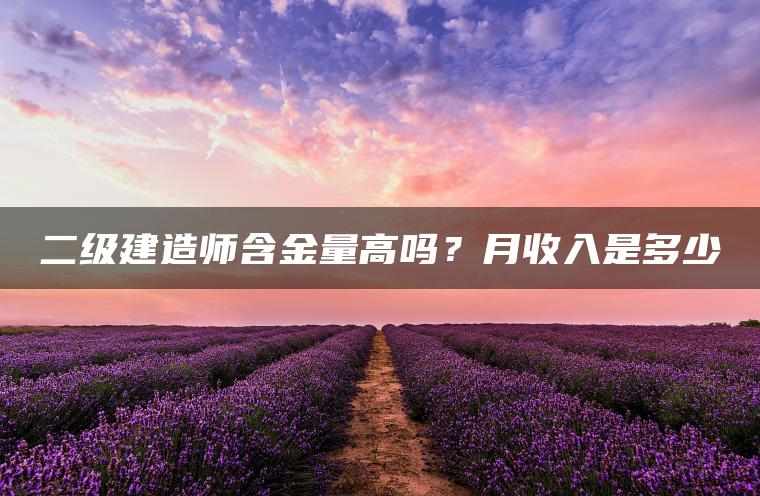 二级建造师含金量高吗？月收入是多少