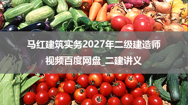 马红建筑实务2027年二级建造师视频百度网盘_二建讲义-79学习网