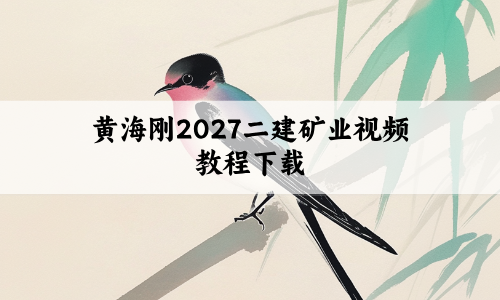 黄海刚2027二建矿业视频教程下载（案例300问+案例突破班）-79学习网